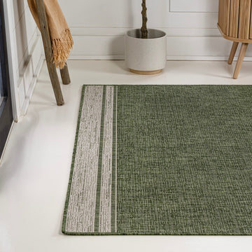 Alda Modern Minimalist Mingled Solid Indoor/Outdoor Area Rug